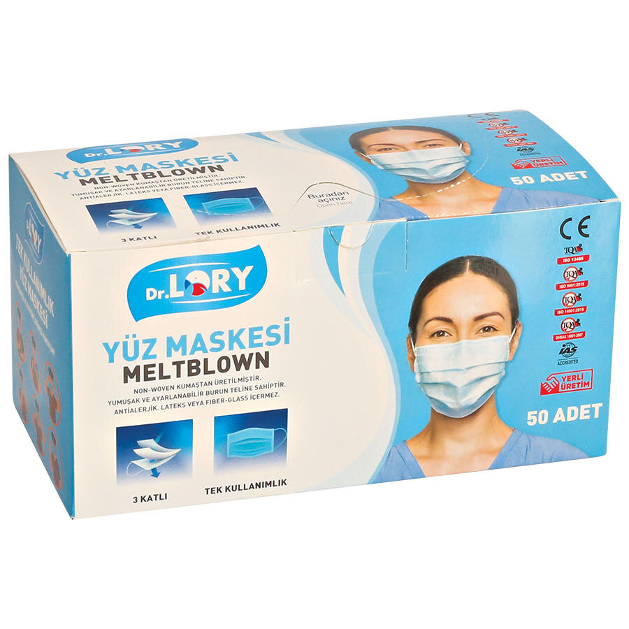 Dr Lory Meltblown 3 Katli Cerrahi Maske 50 Li Paket Avansas