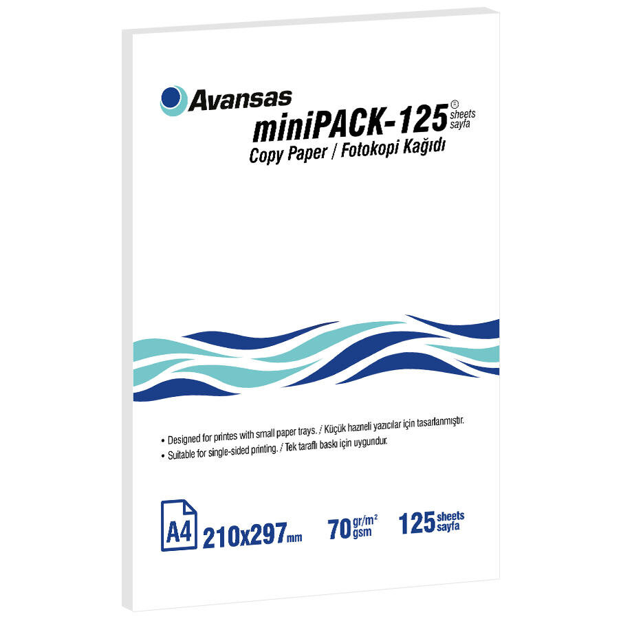 Avansas Minipack A4 Fotokopi Kağıdı 70 gr 1 Paket (125 Sayfa)