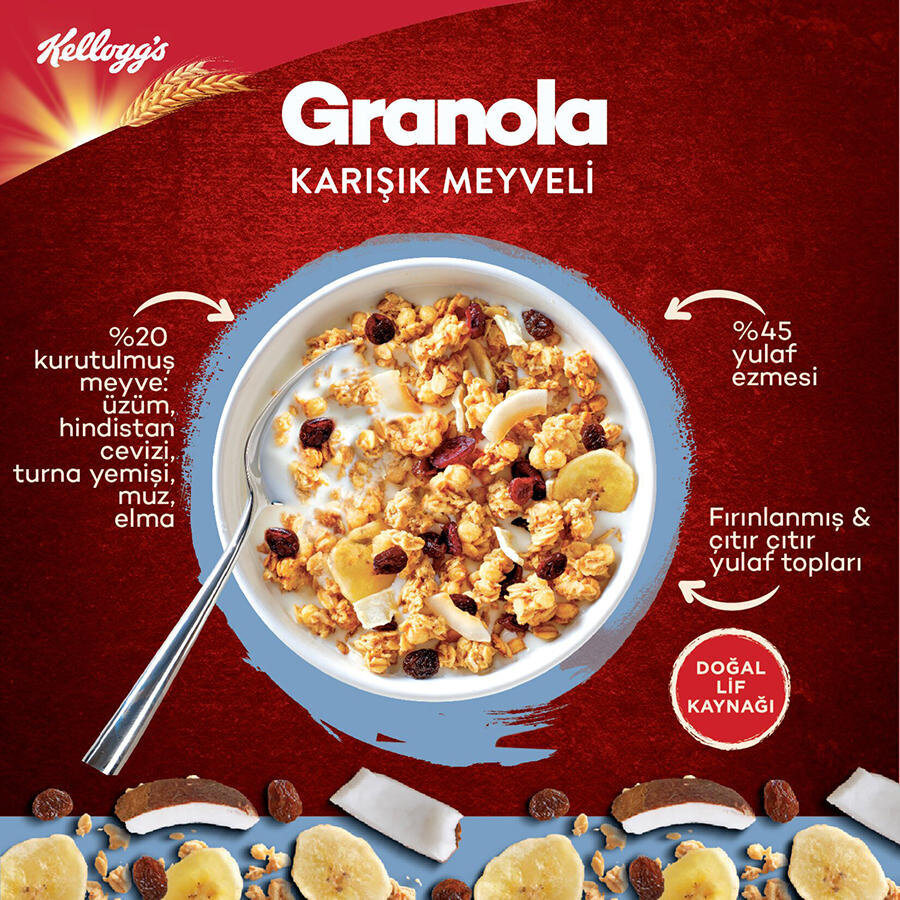 Kellogg's Granola Karışık Meyveli 340 G Fiyatı Avansas