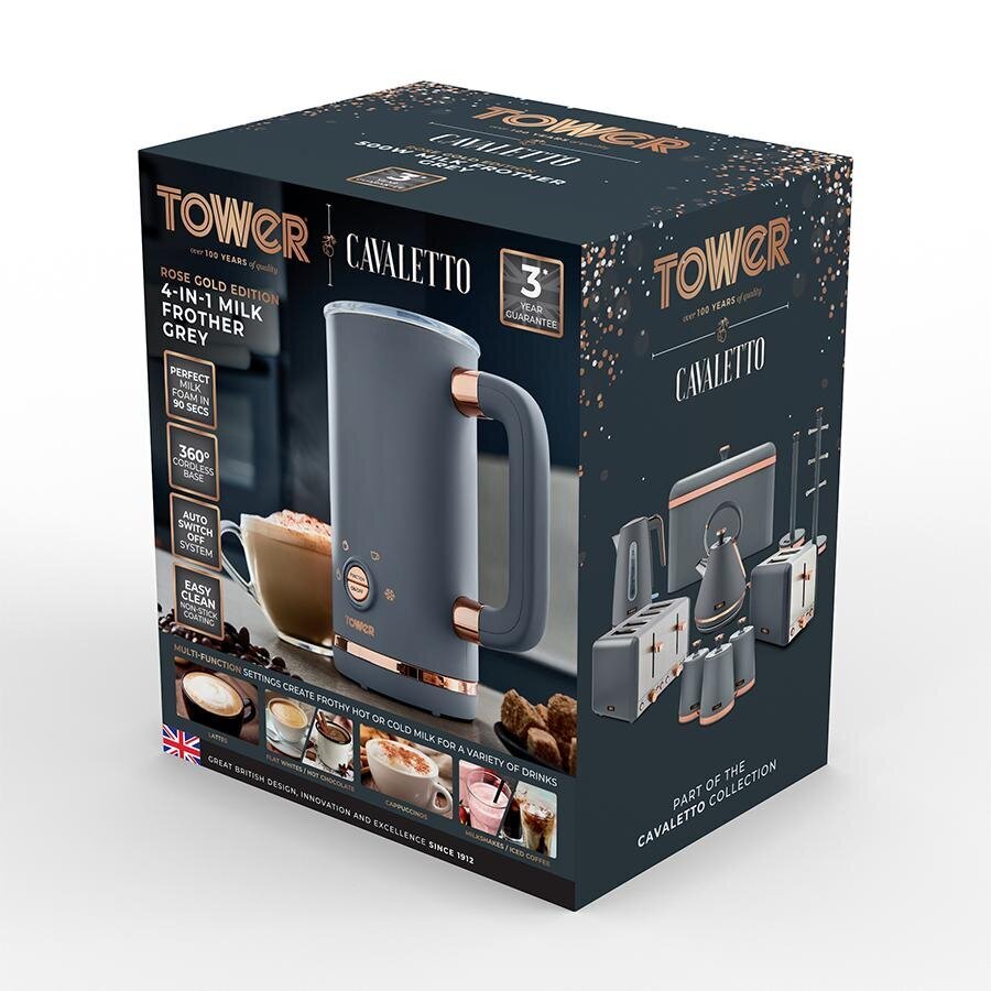 Buy Tower Cavaletto Milk Frother 500W Grey and Rose Gold Avansas®