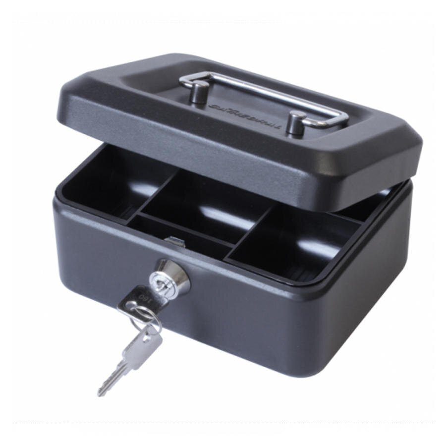 Buy Cathedral Black Metal Cash Box 150mm (6 inch) with Key Lock Avansas®
