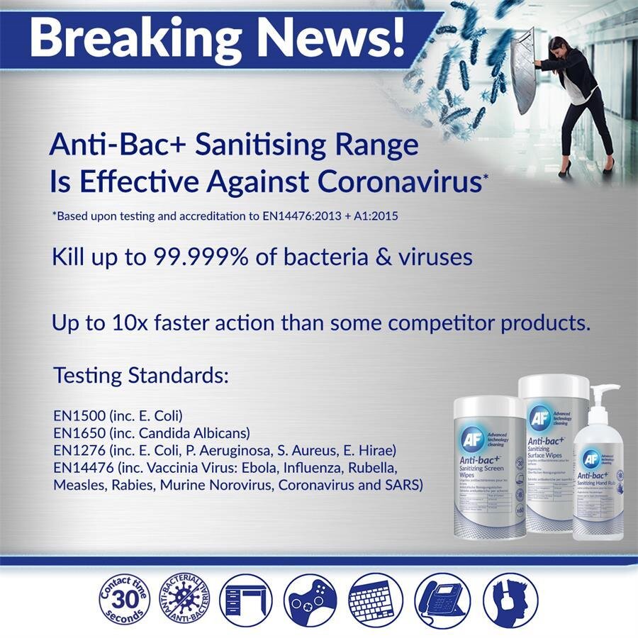 Buy Af Antibacterial Sanitising Surface Wipes Tub Of 50 Avansas® 2563