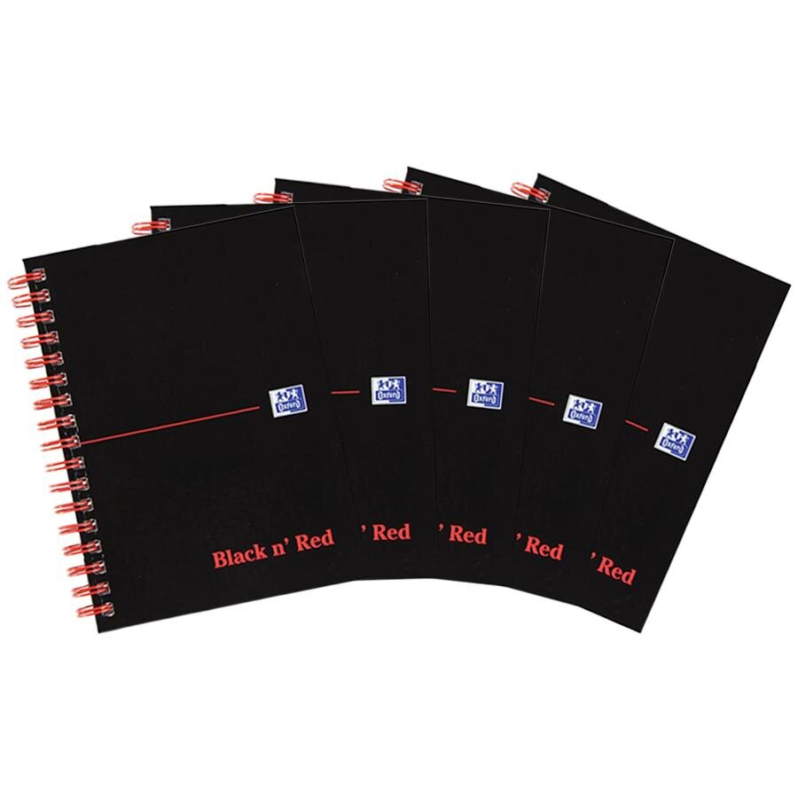 Buy Oxford Black n Red A6 Wirebound Hard Cover Notebook Ruled 140 Pages