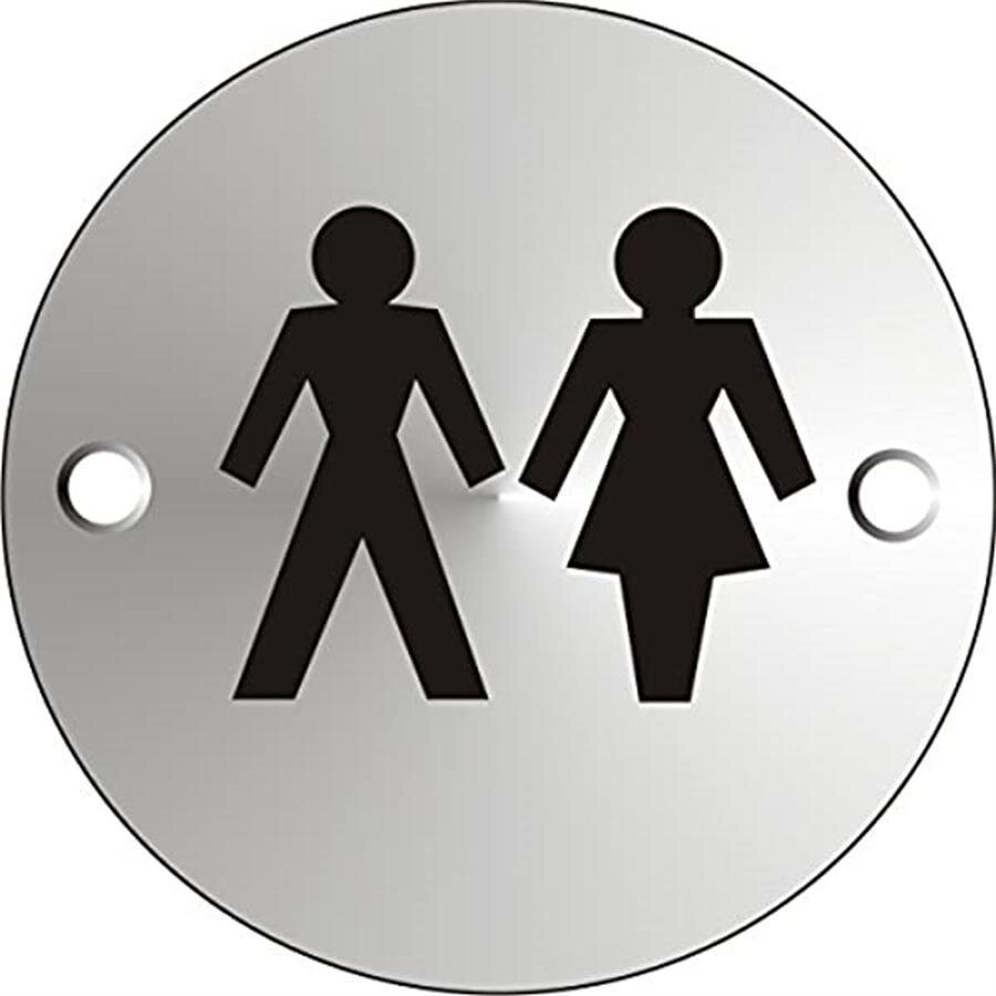 Buy Seco Unisex Toilet Sign Satin Anodised Aluminium Pre Drilled 72 mm ...