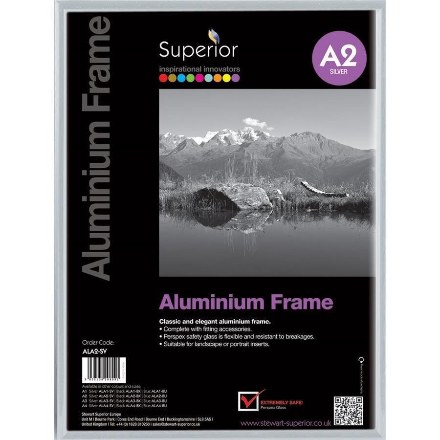 Buy Seco A2 Brushed Silver Aluminium Picture Frame with Perspex Safety