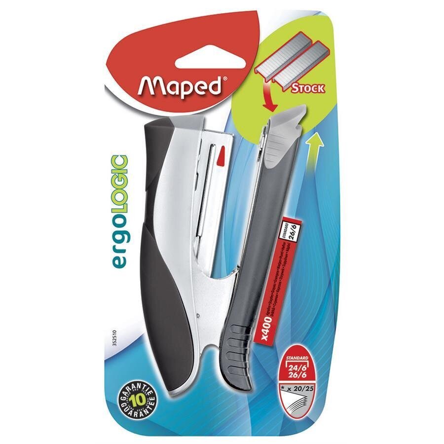 Buy Maped ErgoLogic Stapler No.24/6, 26/6 Half Strip + Box of 400