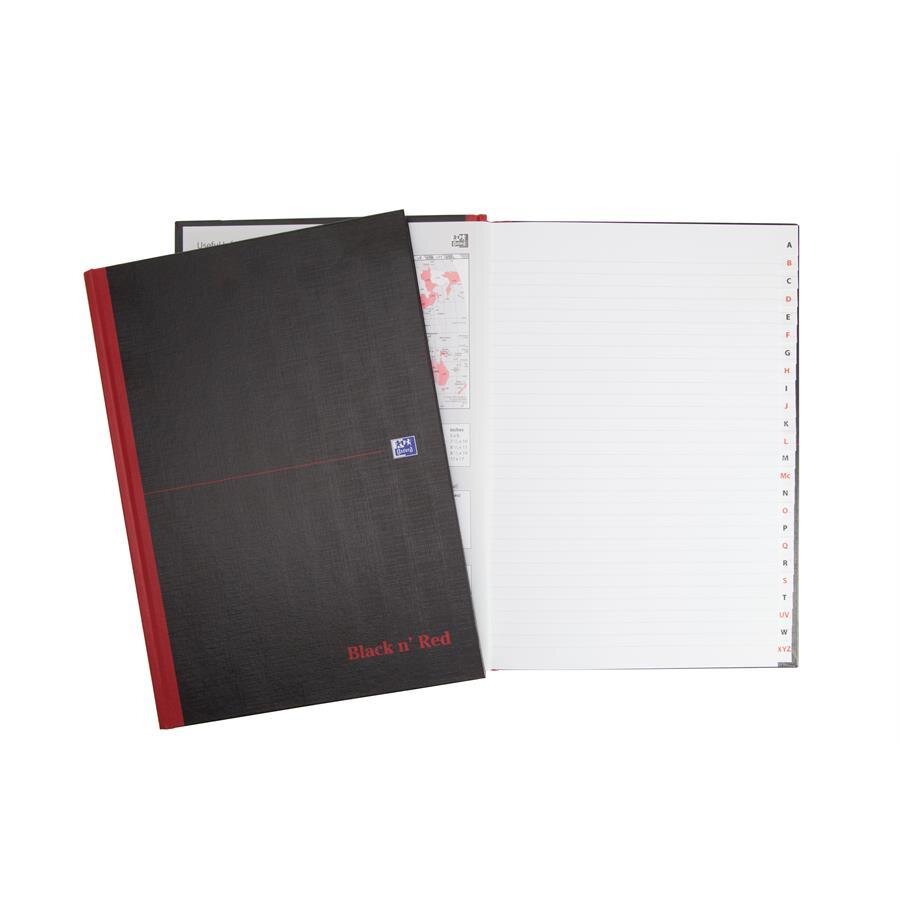 Buy Oxford Black N Red A4 Casebound Hard Cover Notebook A Z Ruled 192