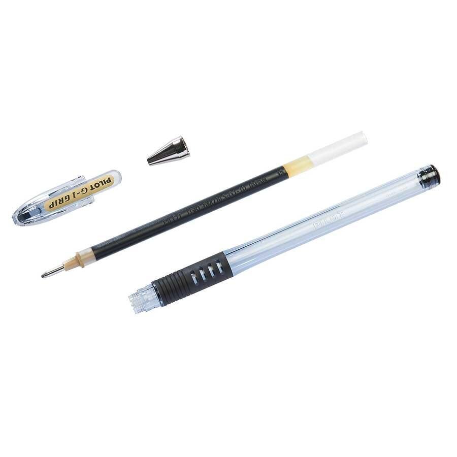 Pilot G-1 Grip Penna gel stick, Punta extra fine da 0,5 mm, Fusto trasparente con grip